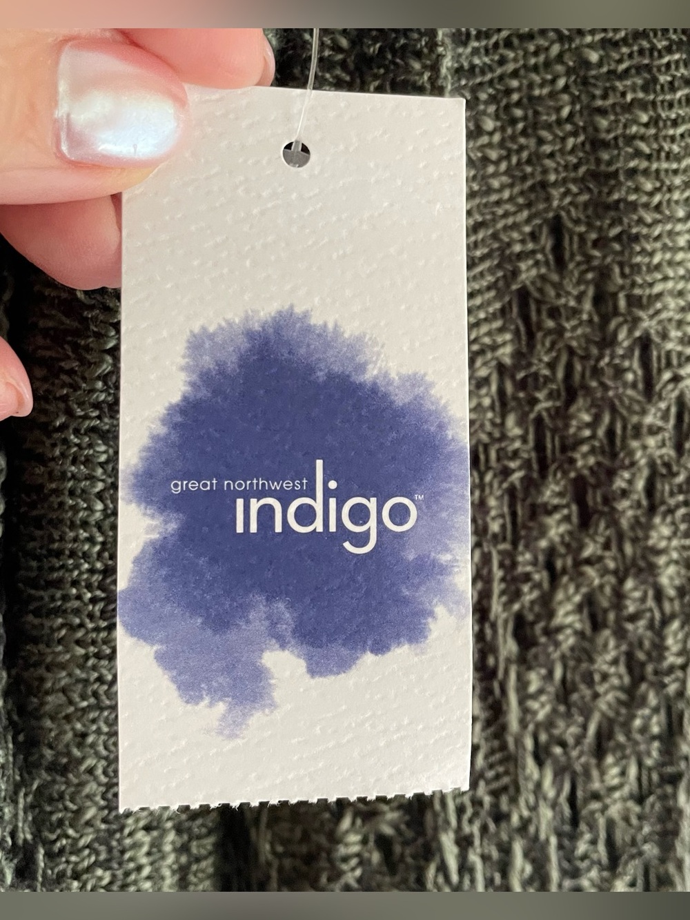 🔥NWT Great Northwest Indigo Cascading Cardigan Sweater Pine Green Size Large - Picture 7 of 9